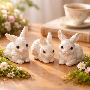 Vintage Goebel W Germany Porcelain Rabbit Figurines Set Of 3